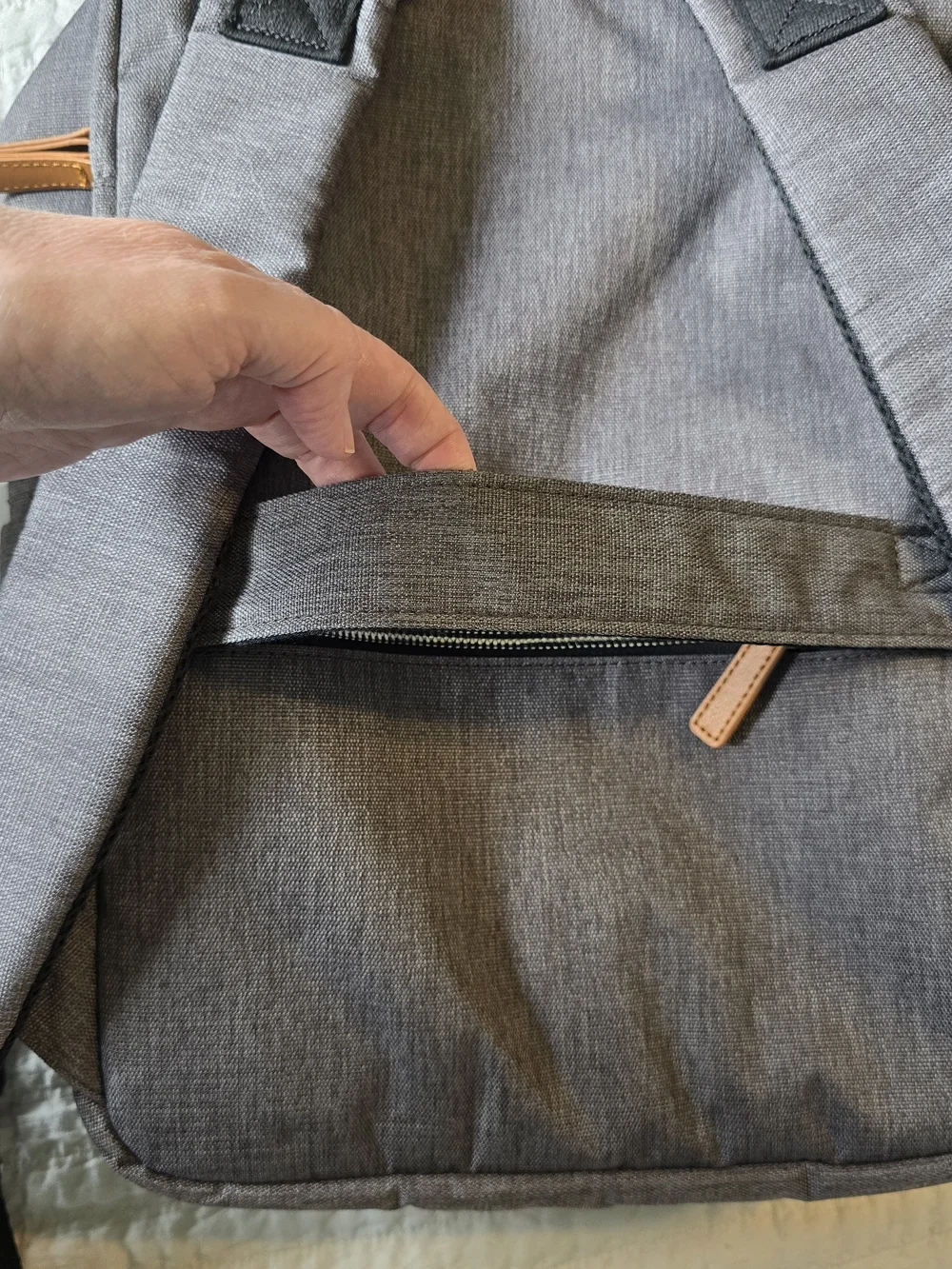 Gray Men's Backpack with Tan Accents - Everyday Carry